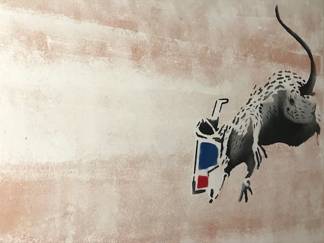 Rat with 3D glasses, Milano, The World of Banksy
